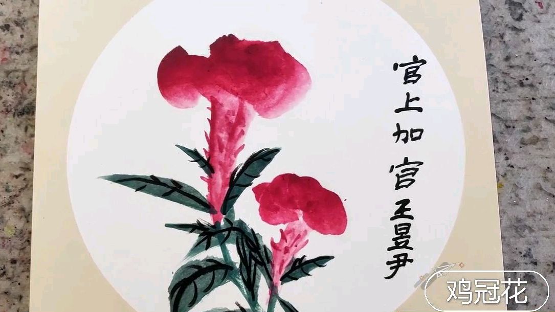 鸡冠花(儿童学国画14)