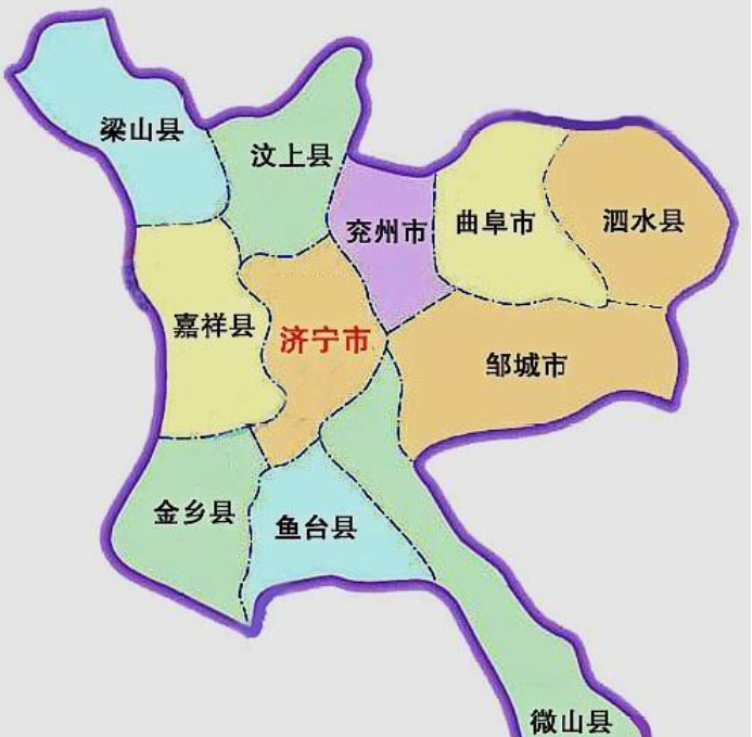 山东济宁十二县地图图片