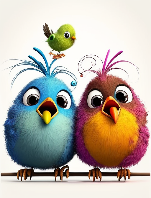 一对可爱的小鸟头像壁纸背景图多张精选