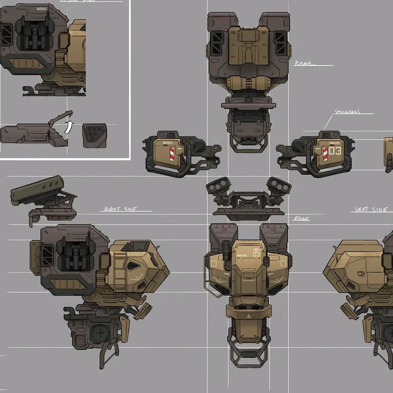 合金装备x前线任务 机甲设计方案图稿欣赏.#动漫# #插画# #动漫机甲