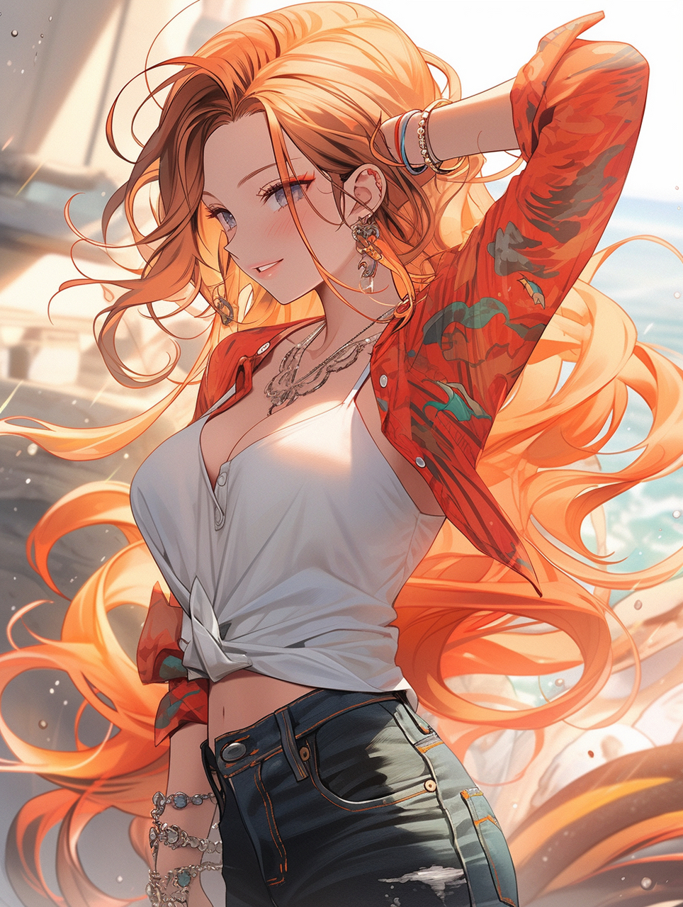 很拉风的娜美,很撩人#3d动漫# #ai共创计划# #ai生画# #太酷了# #女神