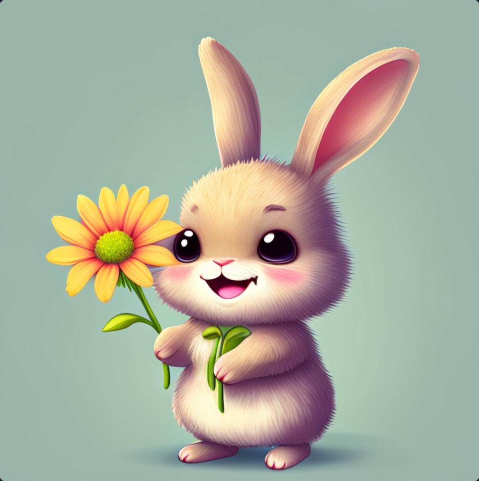 小兔子对大家说:"生活很累,但每天一定要记得开心地