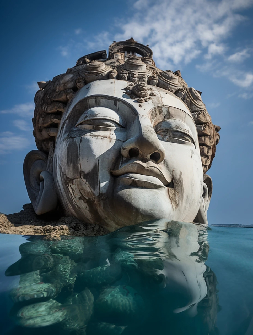 超近距离,感受海中巨佛的压迫感 #大佛# #ai绘画