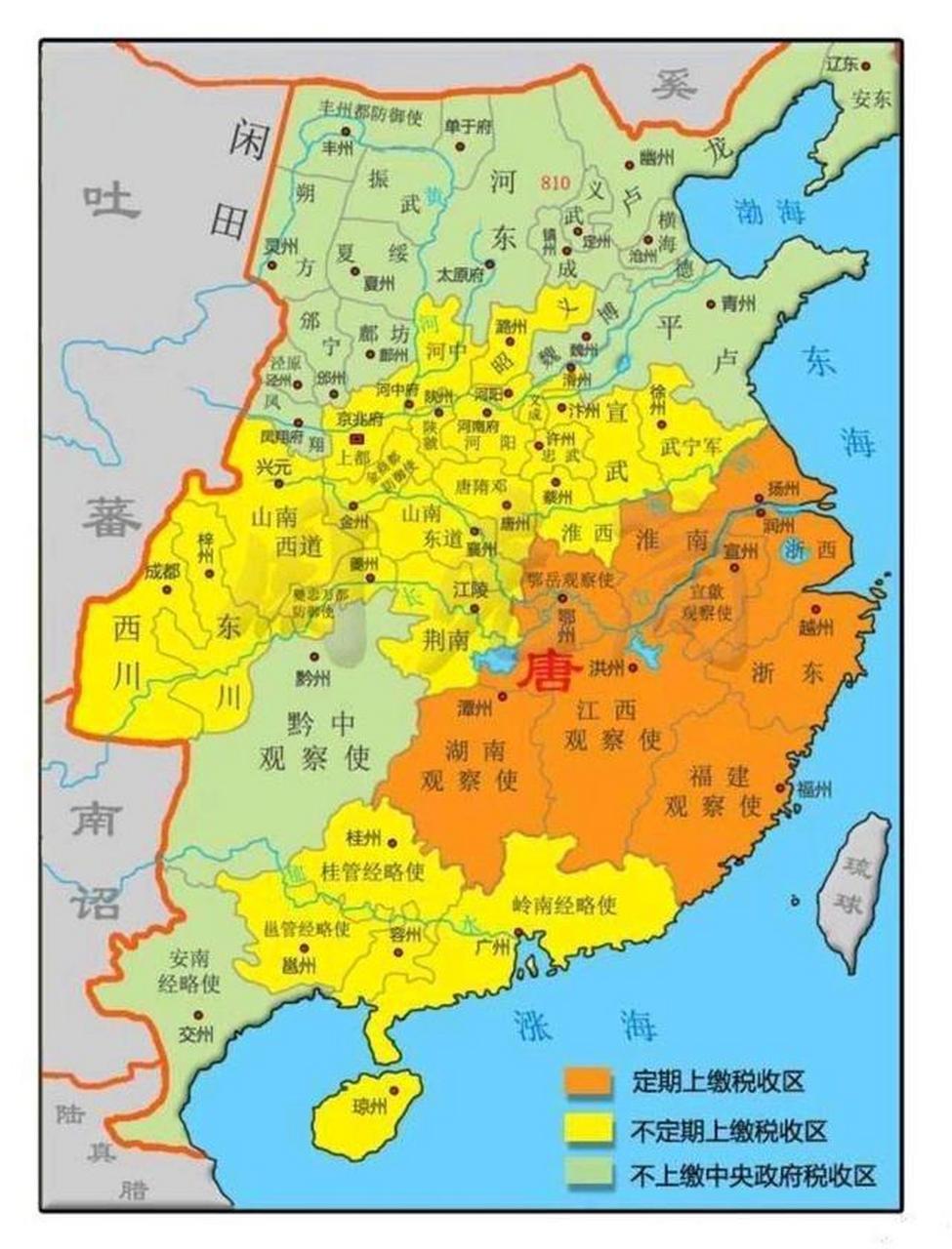 唐朝末期的地图,不仅地盘小,还有很多是不听从中央的.