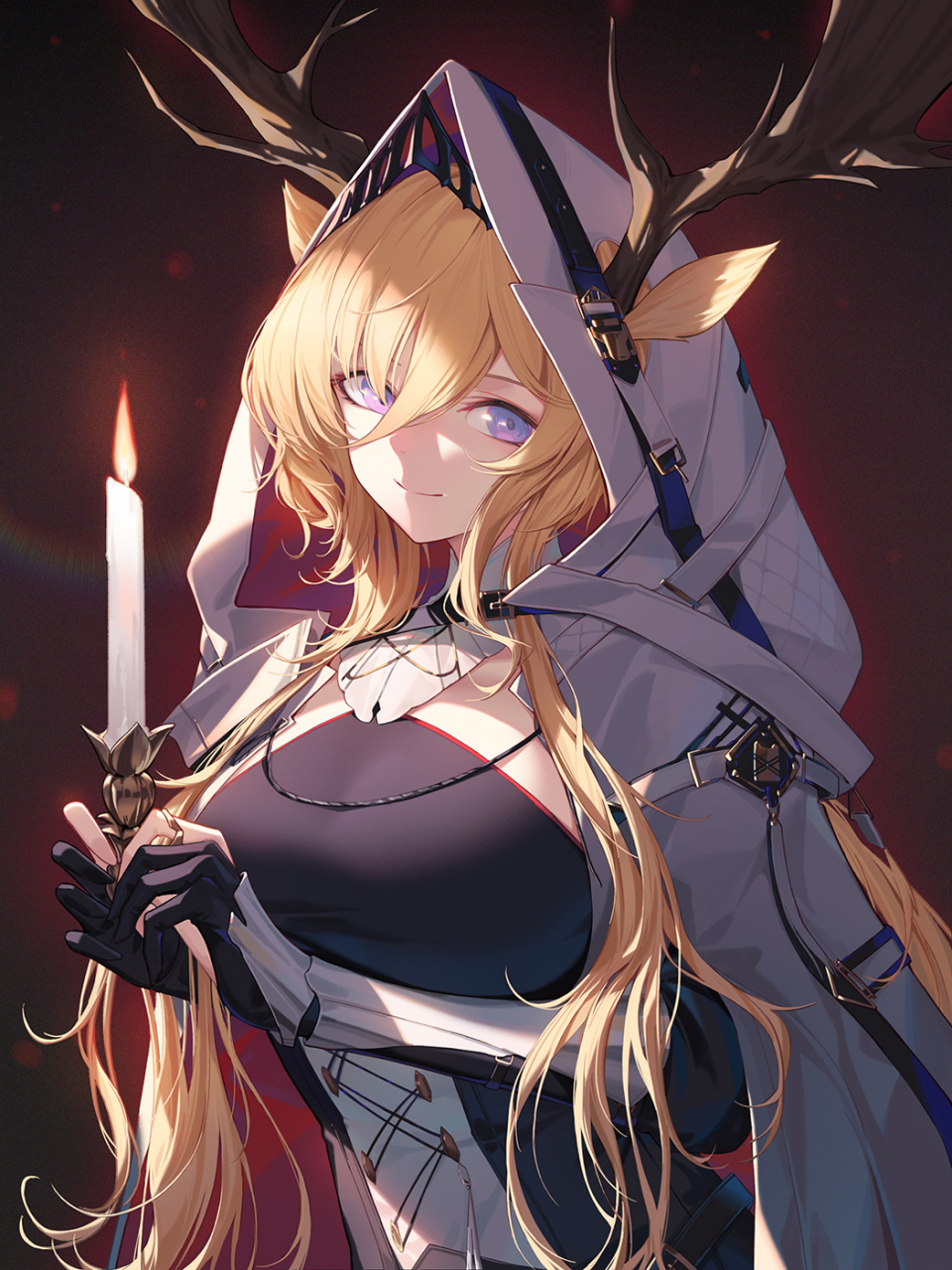 是烛火的点点微光——薇薇安娜·德罗斯特(明日方舟)#二次元#  画师