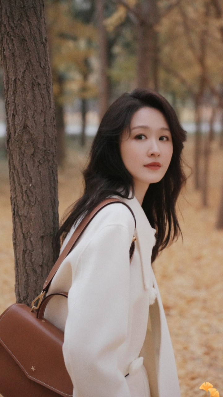 美女演员张雯秋日户外写真[鲜花]