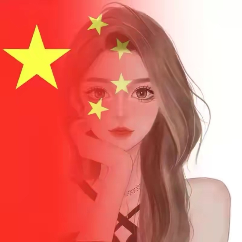 五星红旗头像迎风飘扬