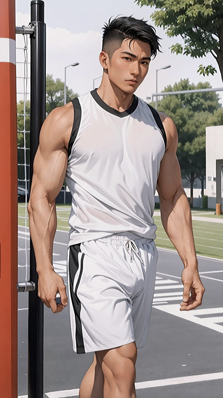 黑皮体育生吧?#肌肉型男# #ai艺术季# #ai绘画
