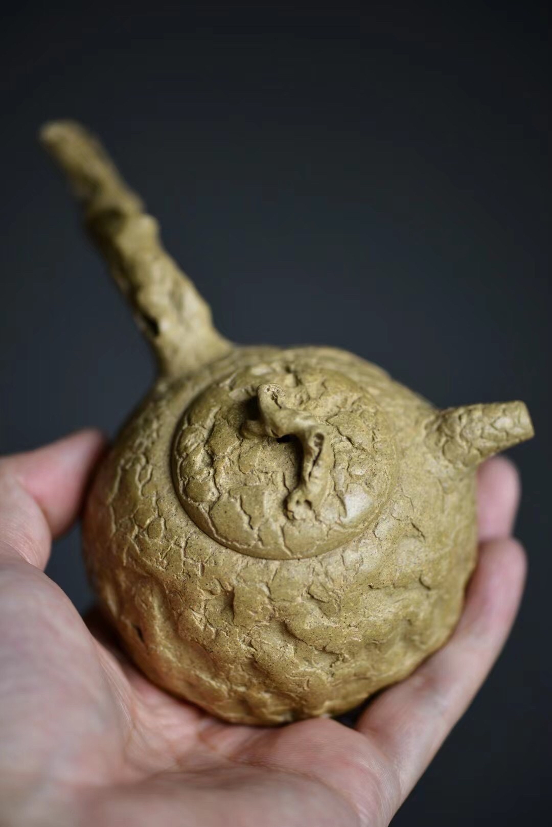 宜兴紫砂壶多莲全手工侧把供春原矿老段泥180cc