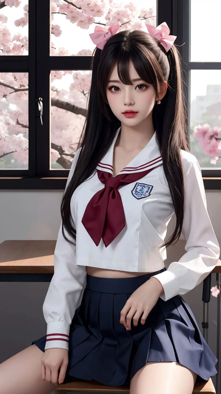 你的高中双马尾学妹.(二)#ai绘画# #美女# #百家号星火计划