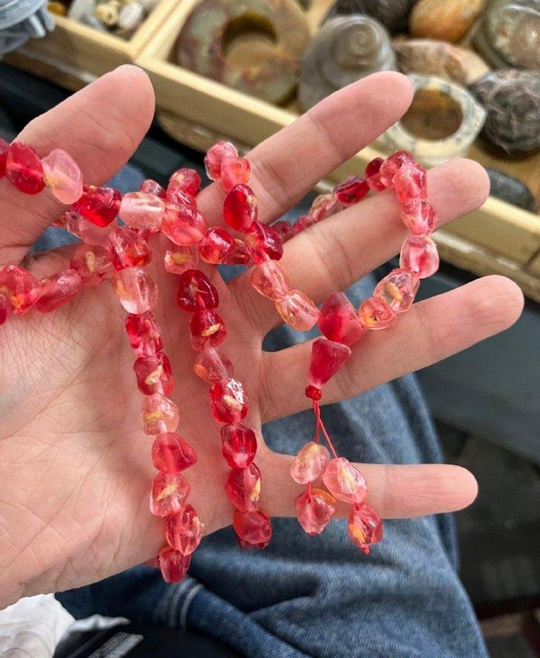 纯手工石榴籽手串!