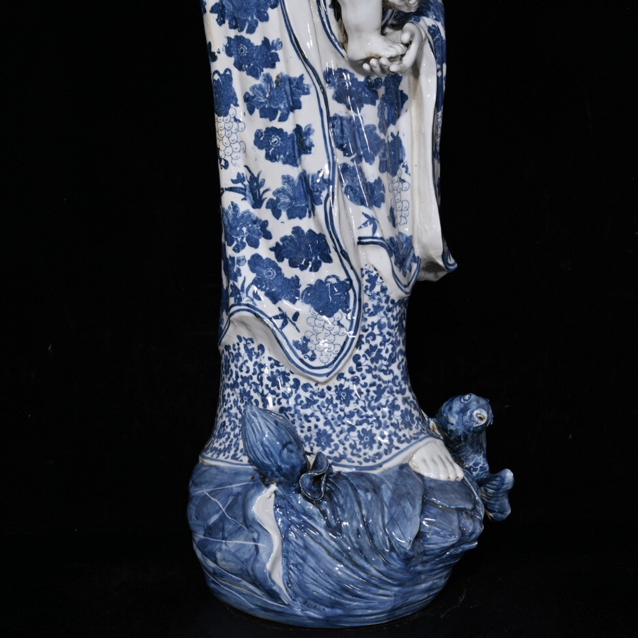 民国福建会馆青花送子观音大(62.5×24×19.5cm)