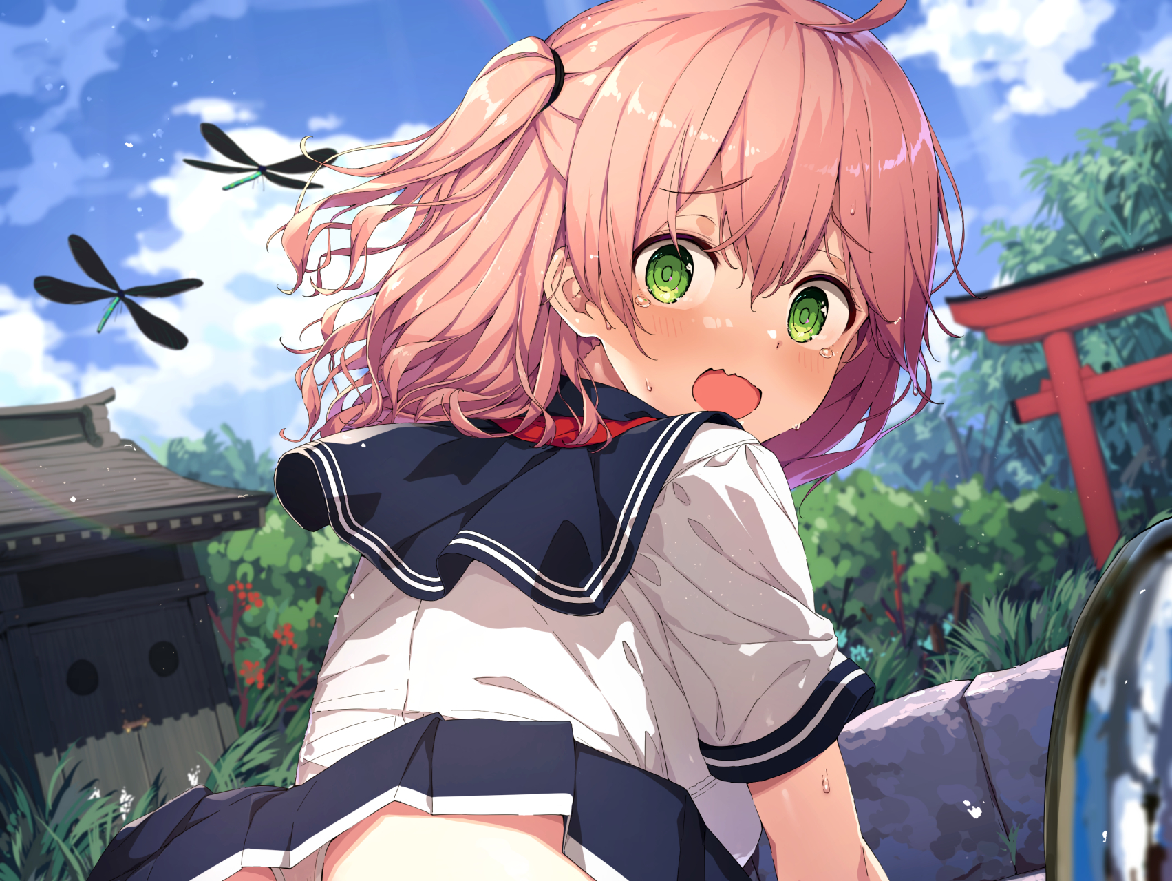 二次元# 姑娘,爬楼梯可不能用这样的姿势哦[并不简单] p站画师:sy4