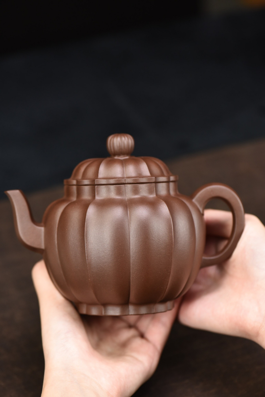 孟飞【宫灯】  原矿紫泥  480ml#紫砂壶# #全手工