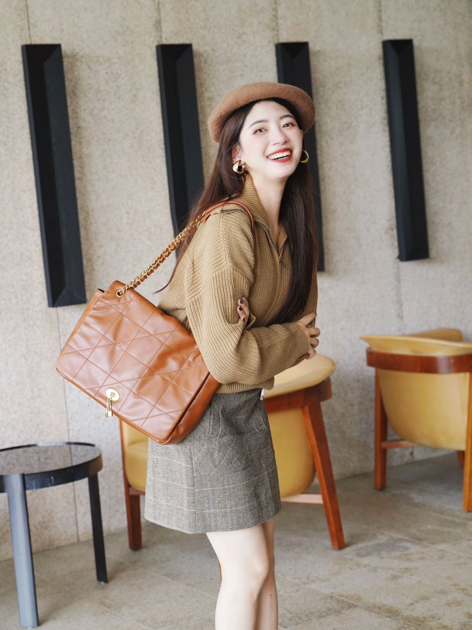 早秋通勤93温温柔柔的复古美拉德穿搭 初秋的通勤穿搭还得是美拉德