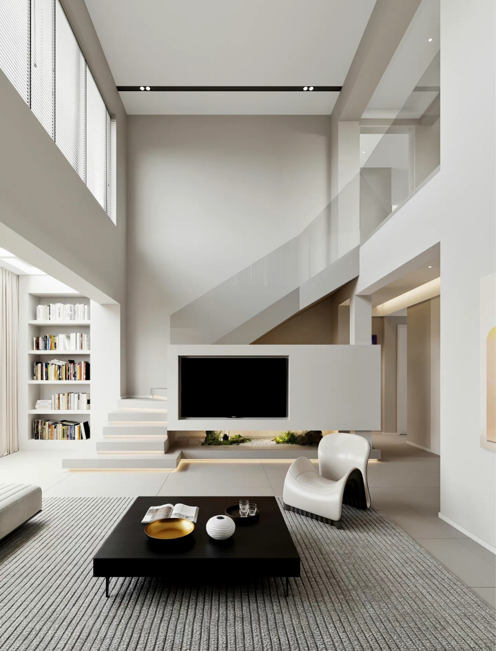 现代简约风复式挑空客厅真的好大气[赞同][赞同][赞同]