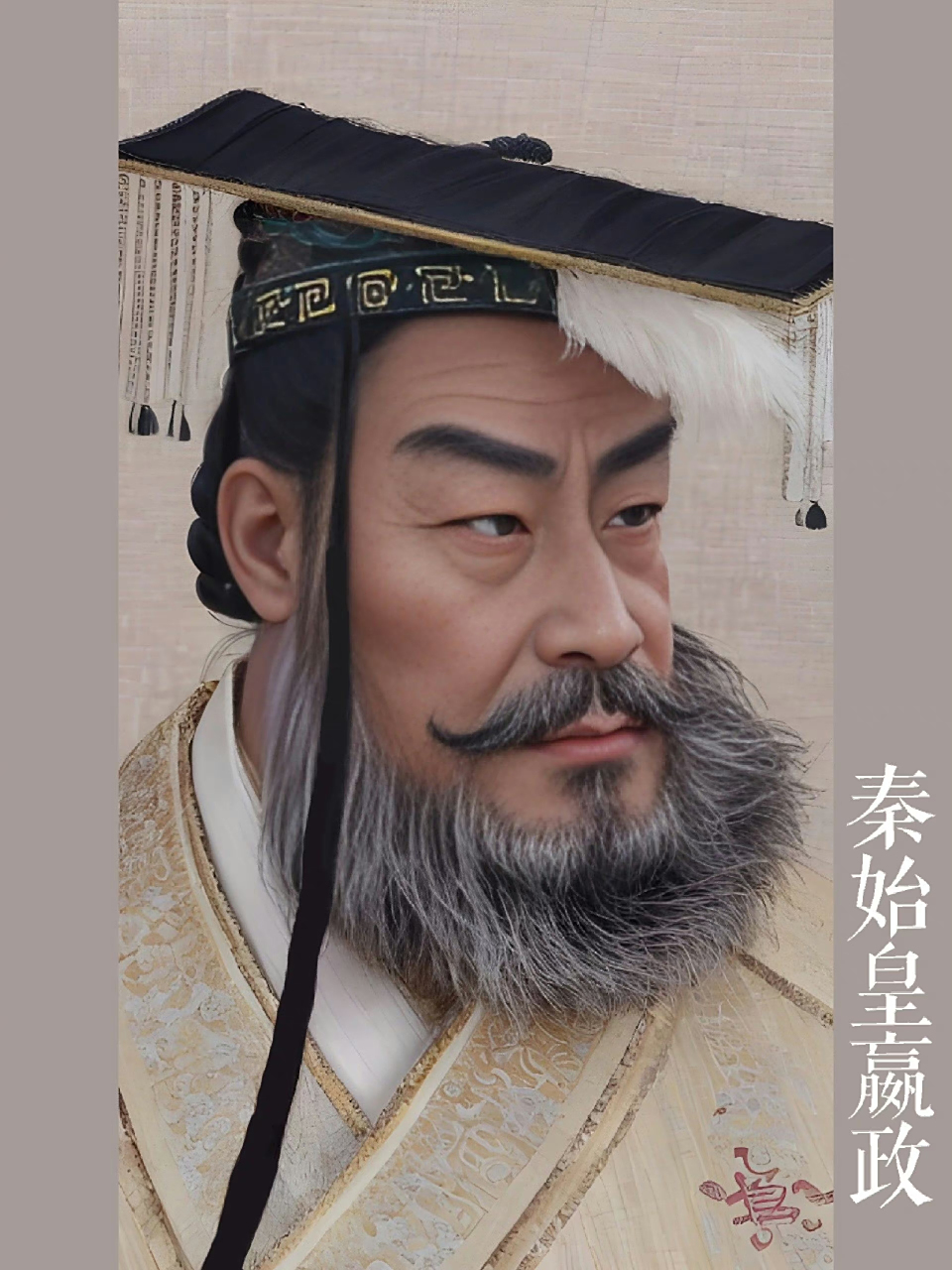 ai根据古画生成的秦皇嬴政的老照片,大家说像谁来着? 676767