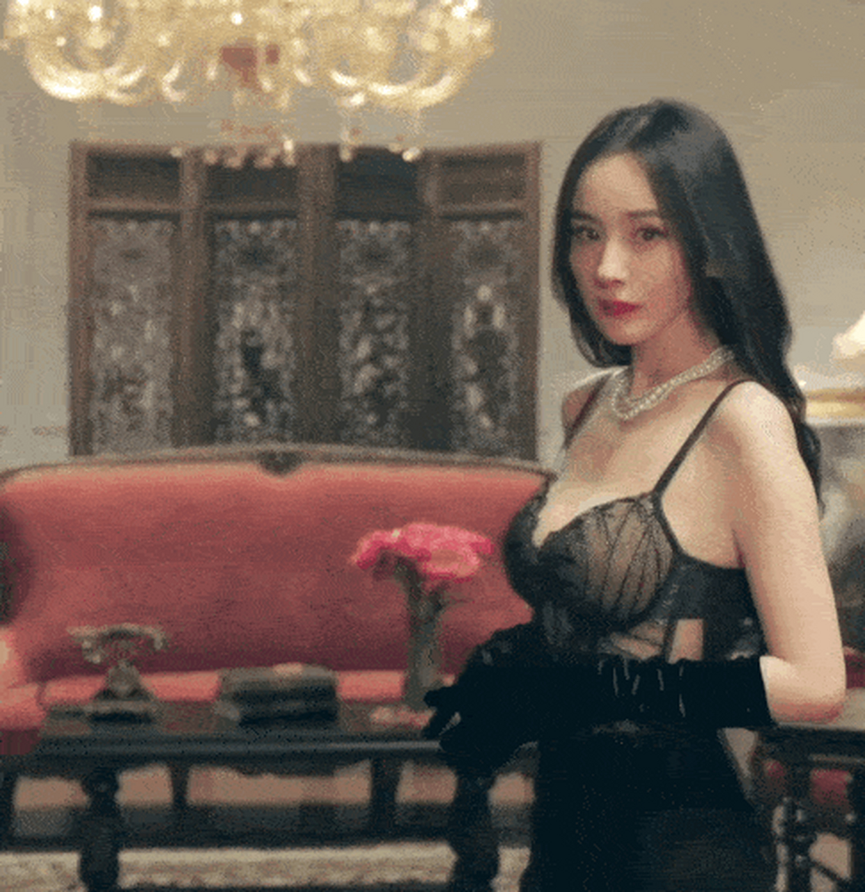 杨幂# 杨幂四套性感内衣照