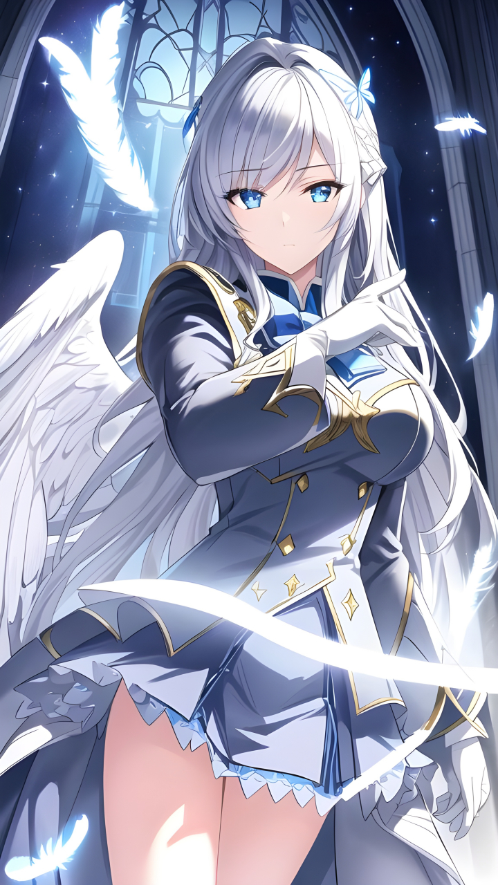 不食人间烟火的天使,还有点呆萌 #二次元美少女# #ai绘画