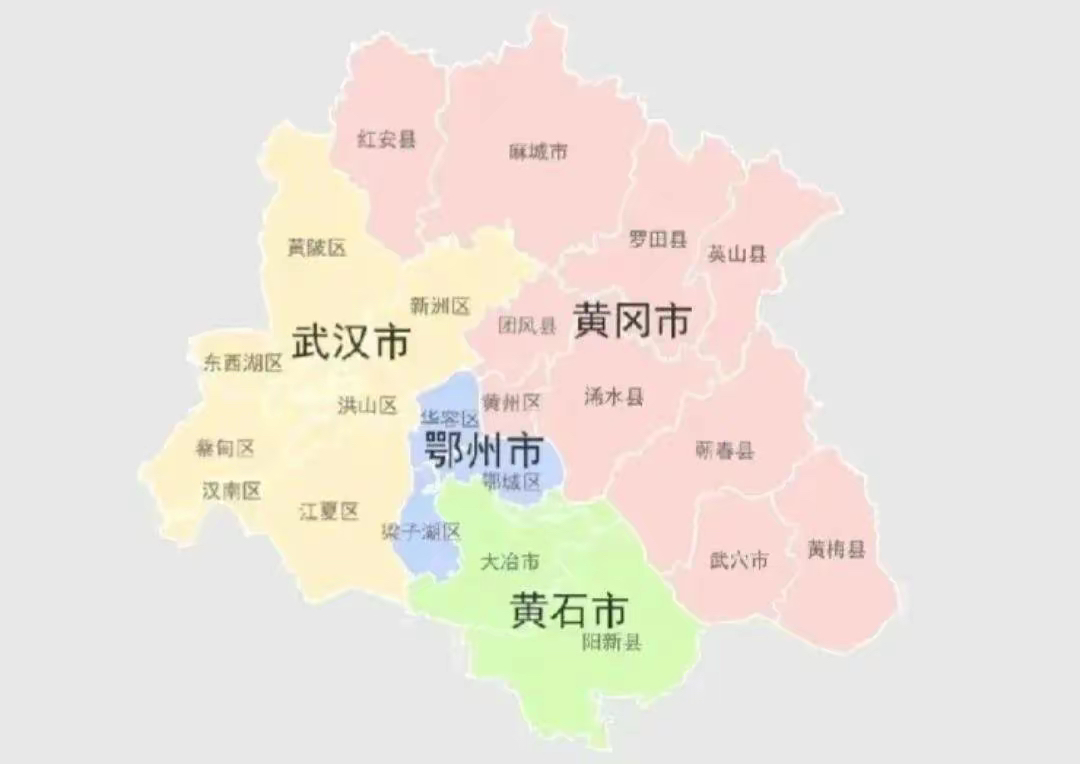 武汉市辖区地图图片