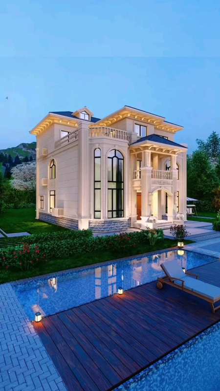 农村建房子,宅基地面积在140平方,比较喜欢大气豪华感的外观,看看这三