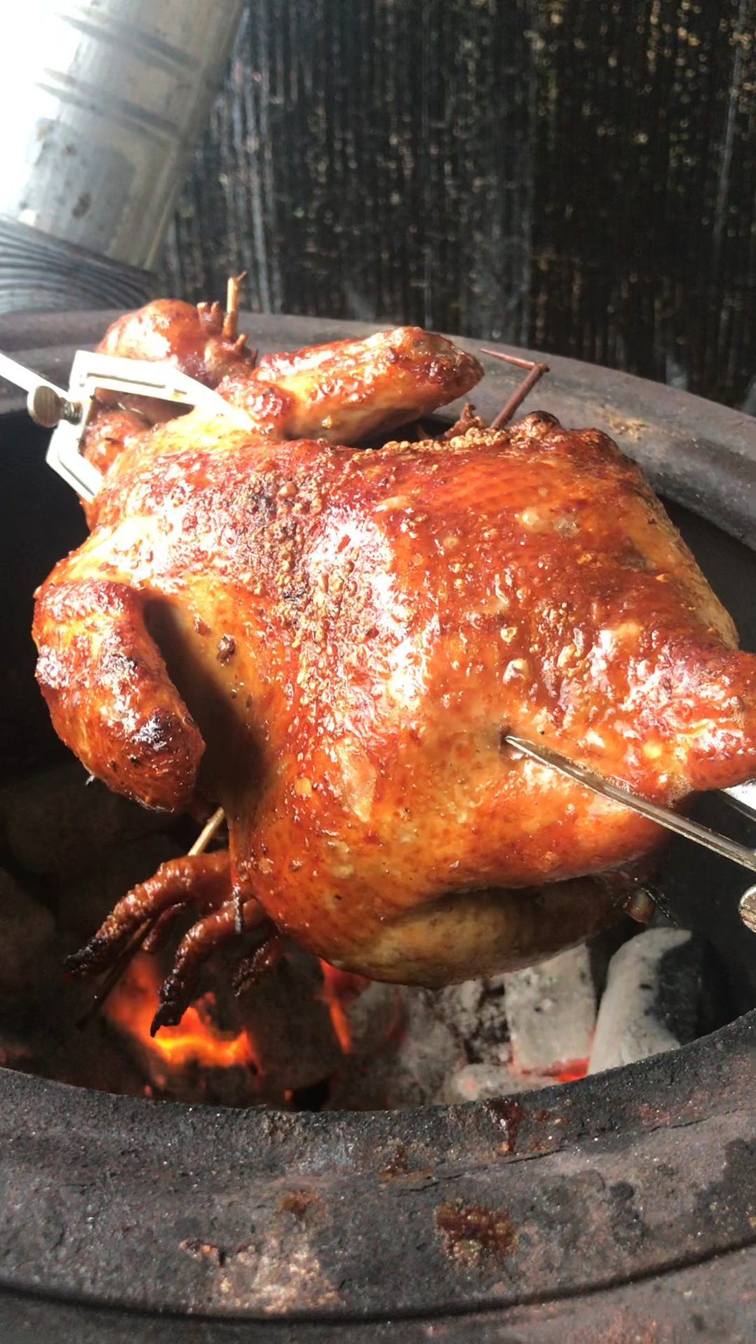 深夜放毒,好吃的户外碳烤烧鸡教程来了,真的太好吃了大家动起来