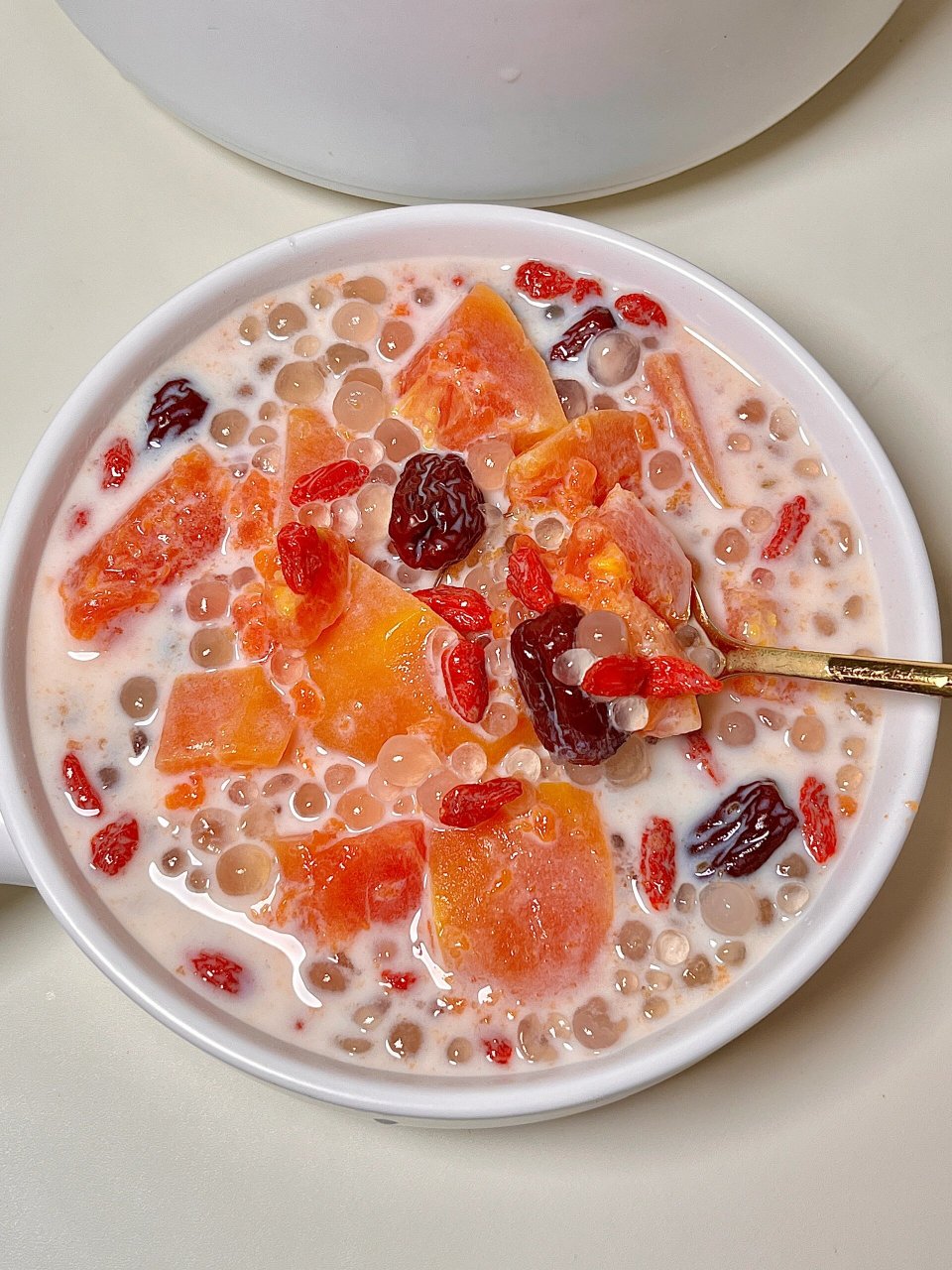 木瓜牛奶西米露~奶香浓郁~软糯顺滑!巨好吃