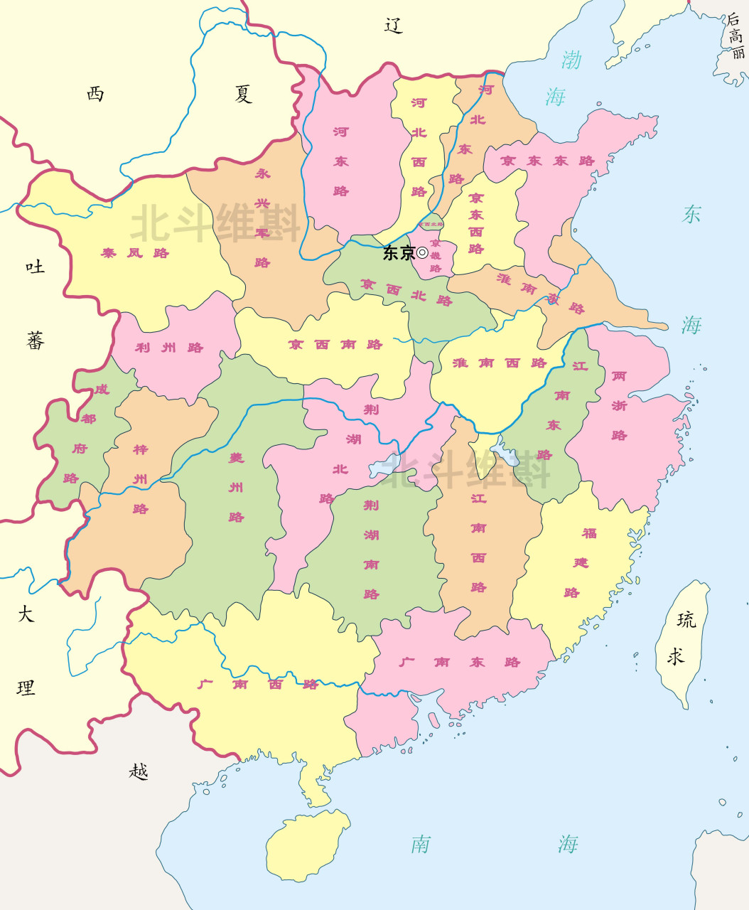 绘制一张北宋区划地图.