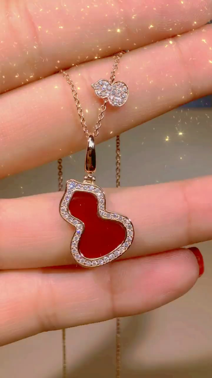 麒麟 中国红葫芦项链#项链#高端轻奢饰品#同城-度小视