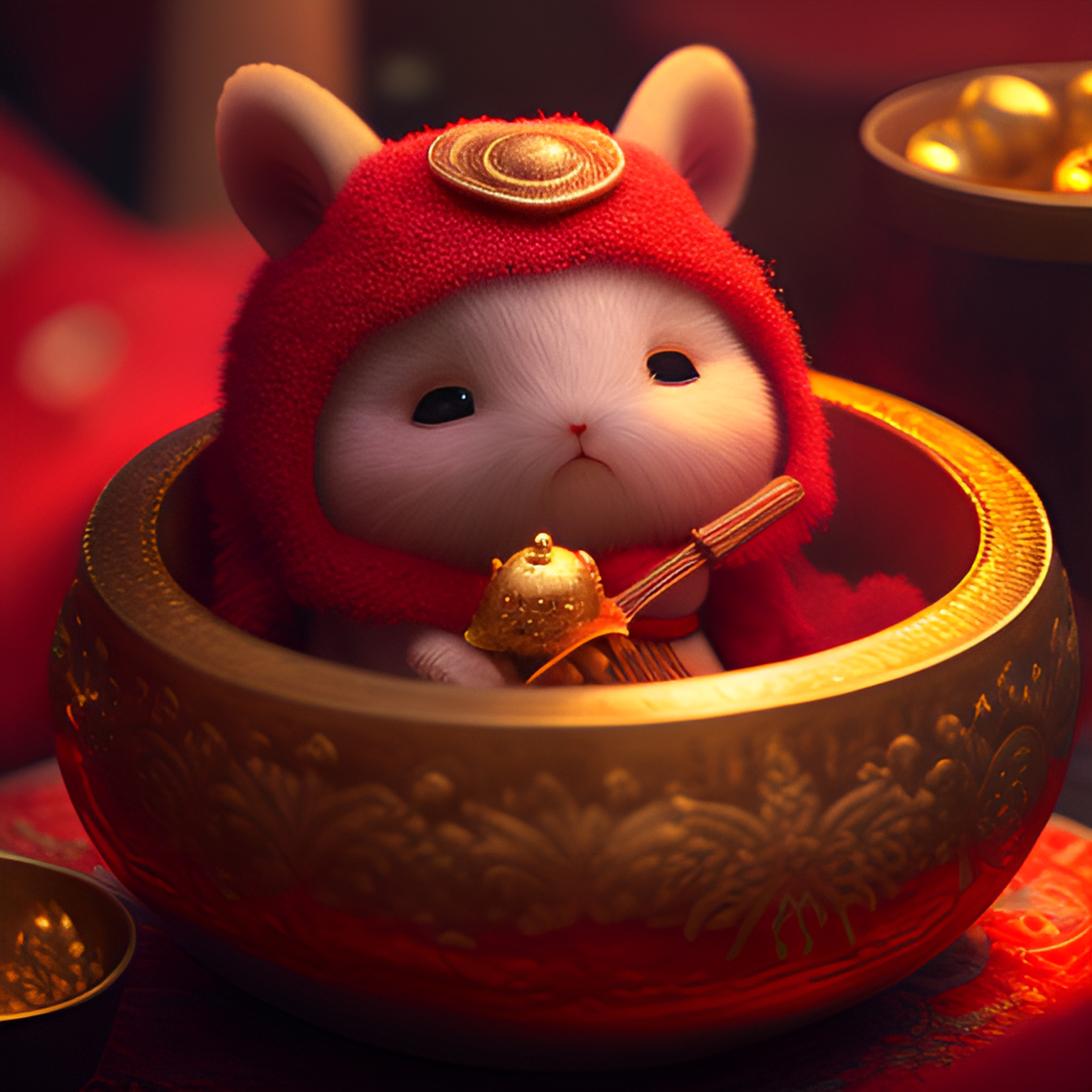 好可爱的招财兔