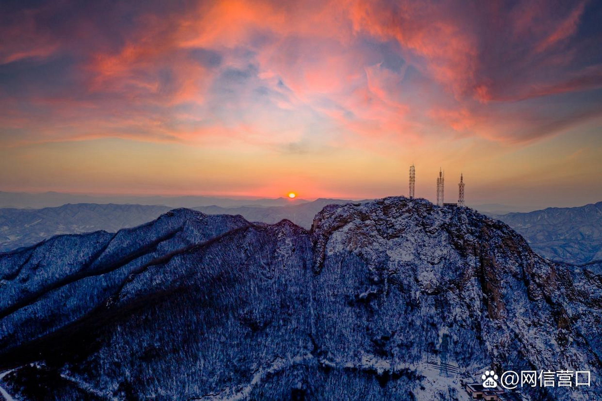 网红打卡地辽宁杠杠滴# 美丽辽宁·大美营口|雪帽山冬韵#美好辽宁
