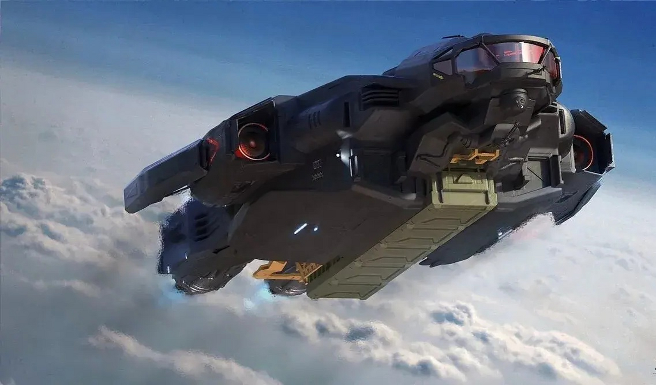 一组展现人类太空战舰的绘画作品,我们的征途是星辰大海.