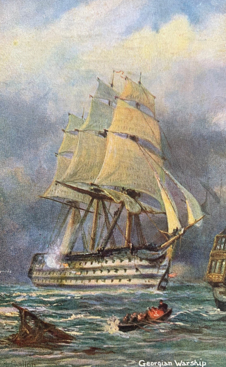 英国1918年,纳尔逊勋爵的旗舰胜利号风帆战列舰在特拉法