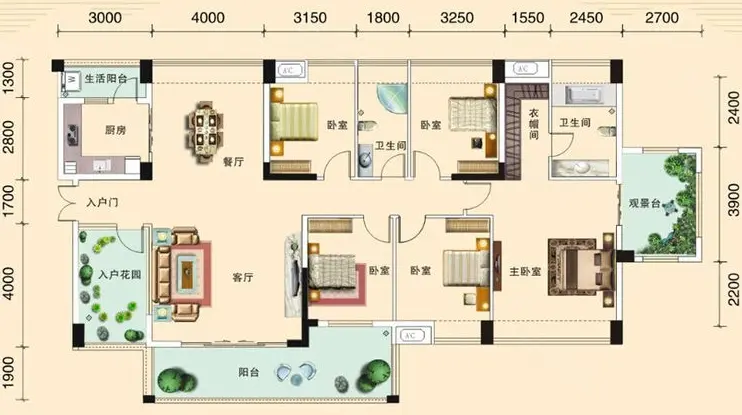 210平最完美户型图图片