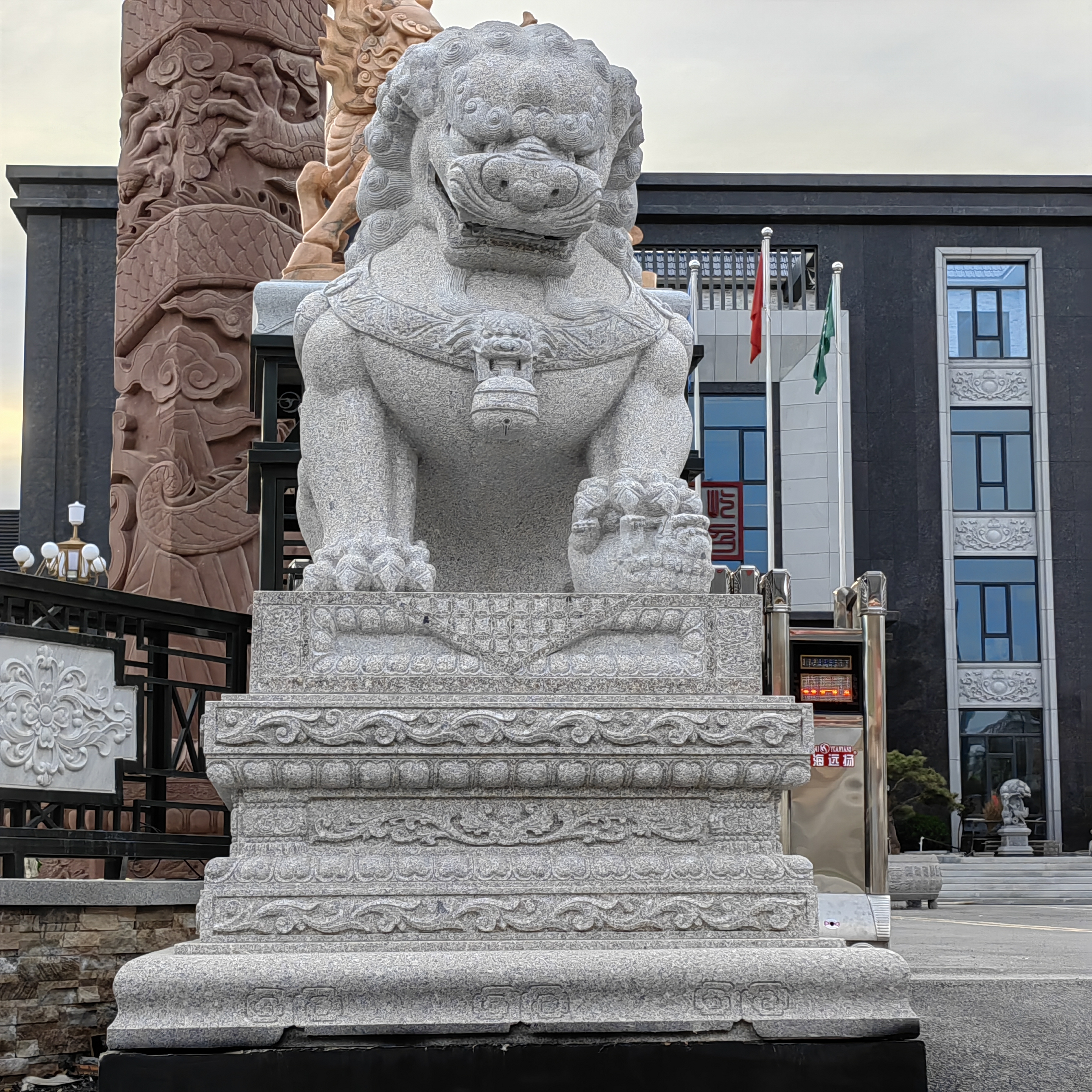 石头天安门石狮子 银行公司单位门口看门镇宅大型石雕摆件
