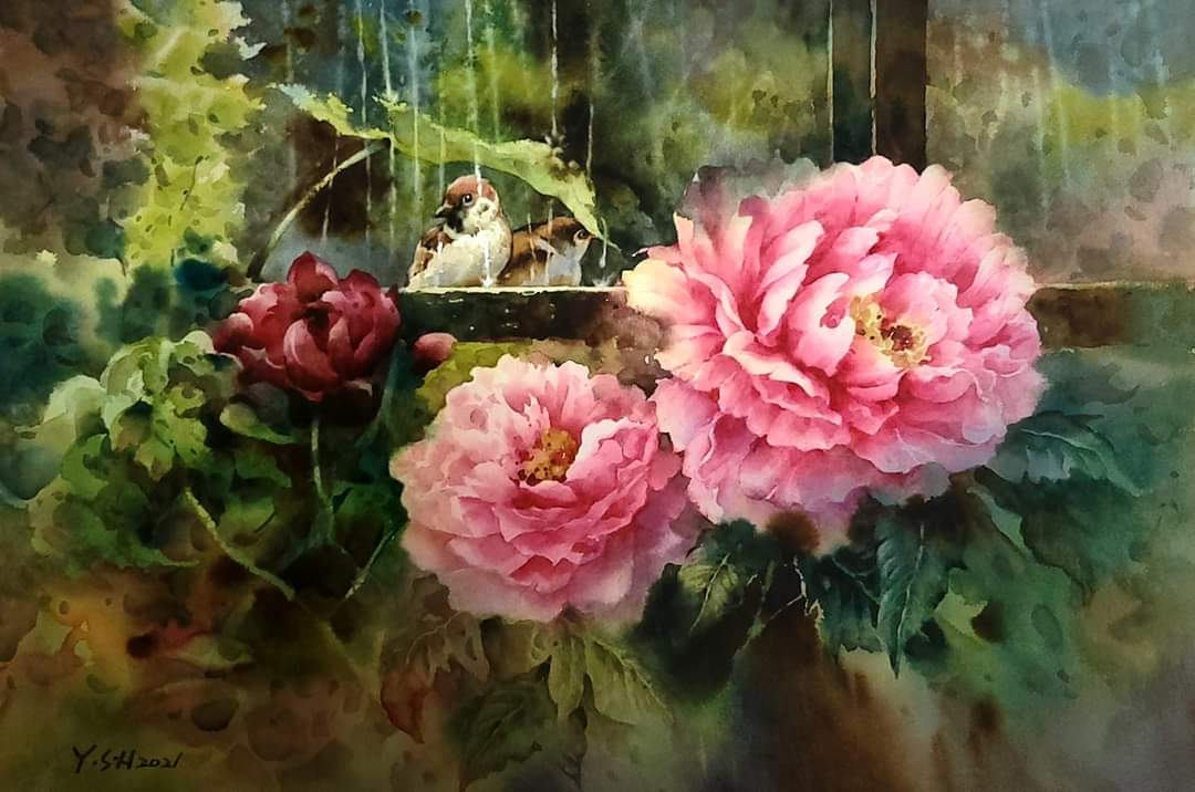 台湾画家黄煜炘水彩作品