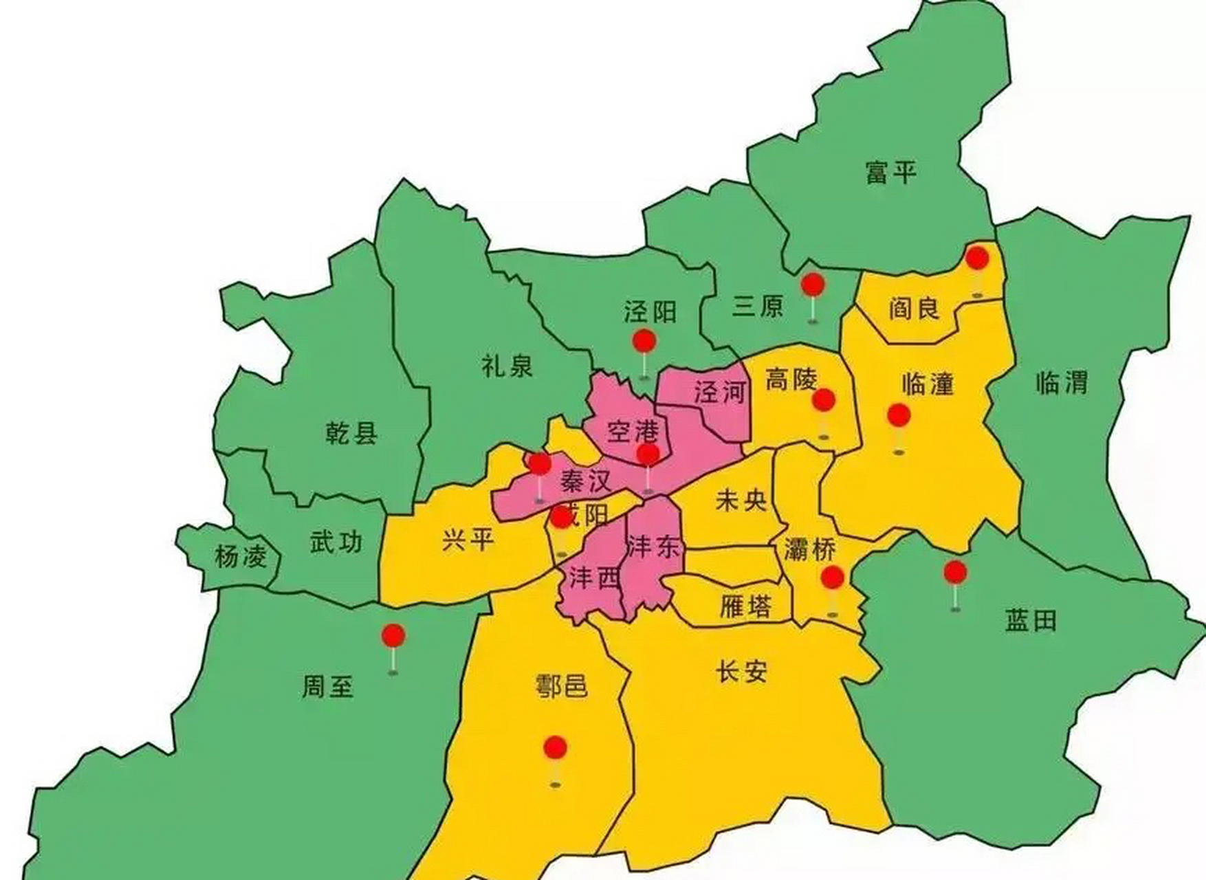 西安市行政地图图片