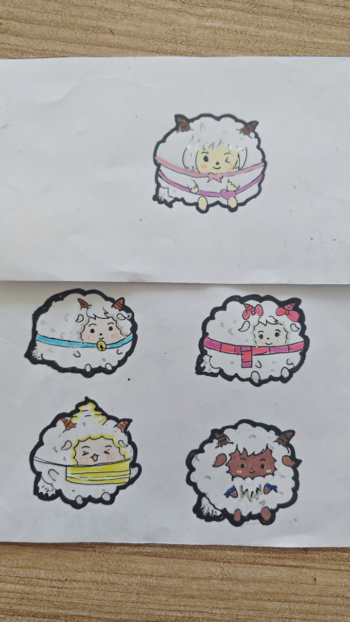 二年级小博主开始准备六一手工了,打算做卖小羊的游戏,做了5只名贵的