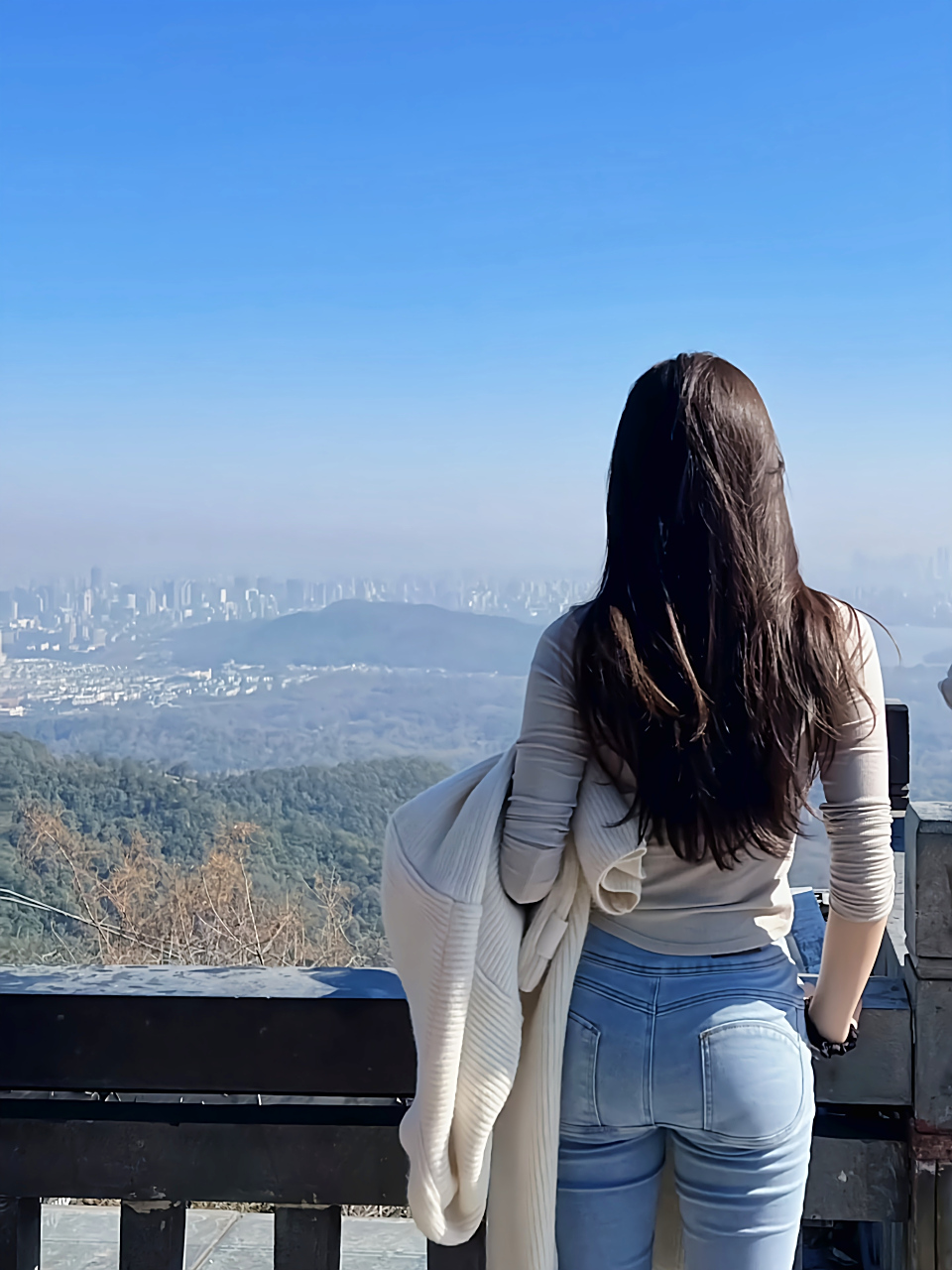 江山如画,望中烟树历历; 凭栏眺望,眼前白雾茫茫.