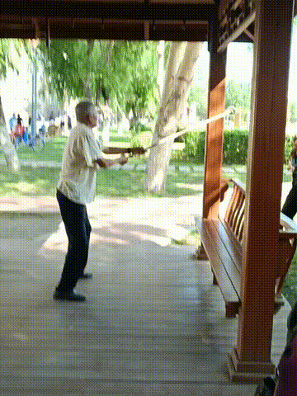 黑龙江两位老人的打架方式让人震惊, 两个人拐棍对拐棍, 不仅没有身体