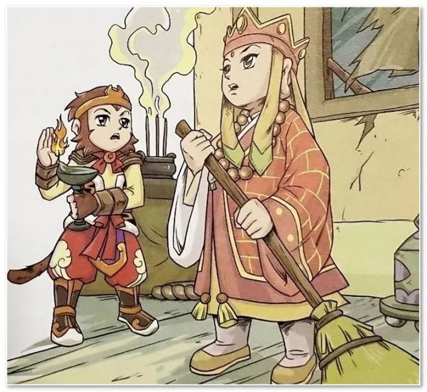 《西游记》中有一集:唐僧扫塔是从下往上扫.