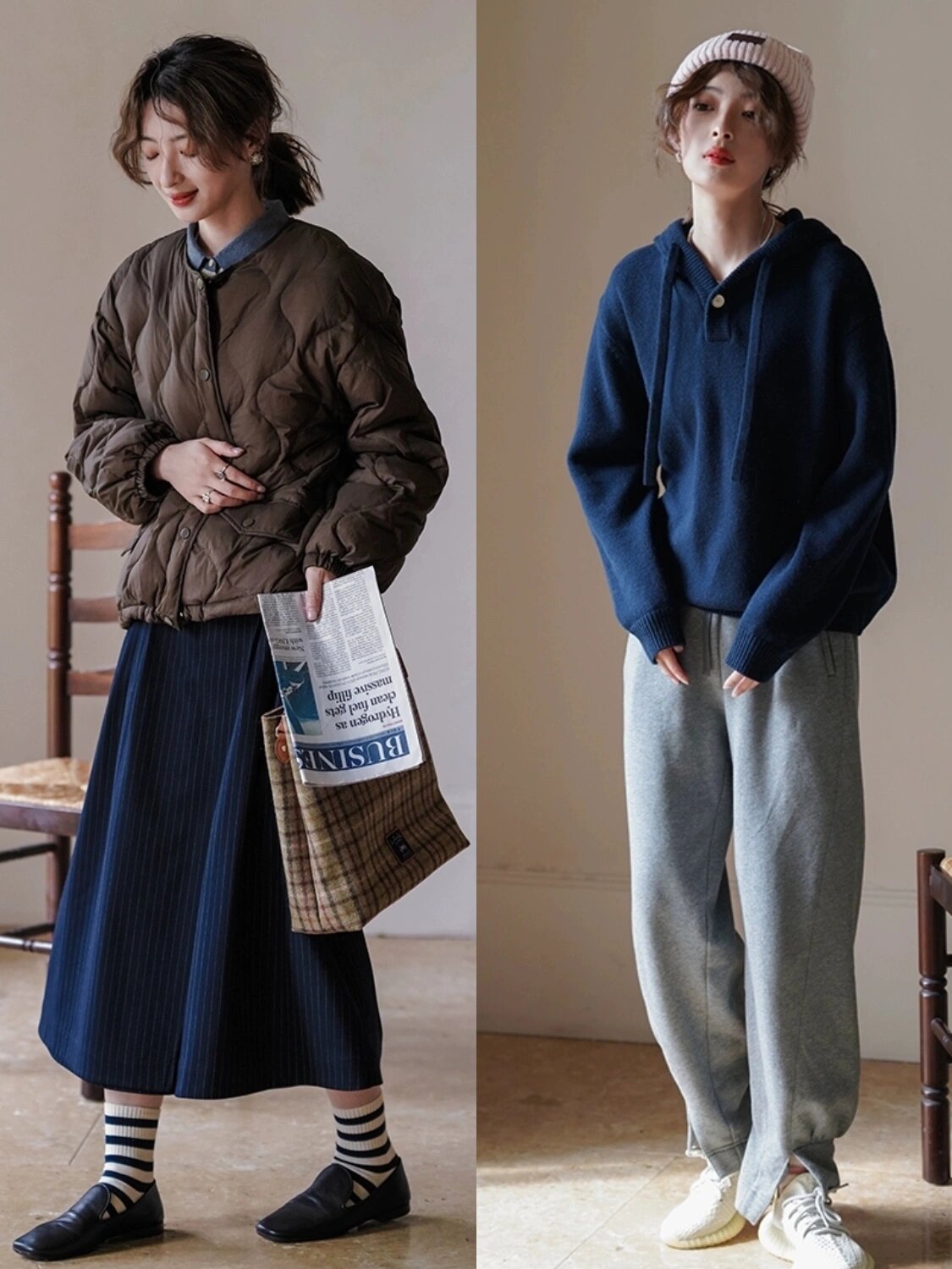 复古秋冬文艺少女日常穿搭  风格清冷简约,略带日系的少年感.