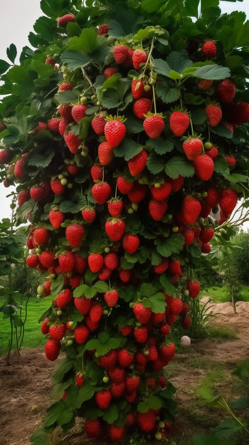 家里面的草莓树,大丰收!甜的很!