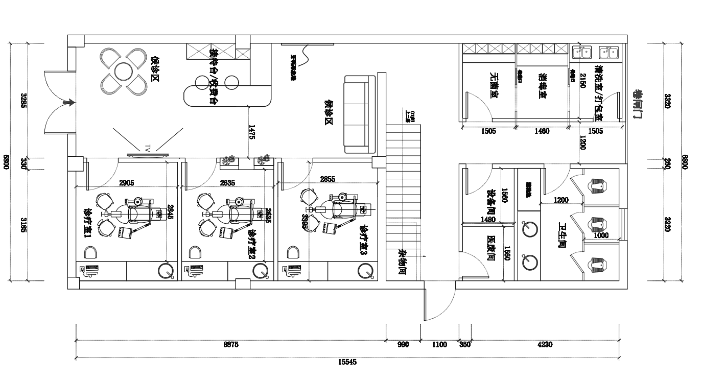 300平米牙科诊所设计图图片