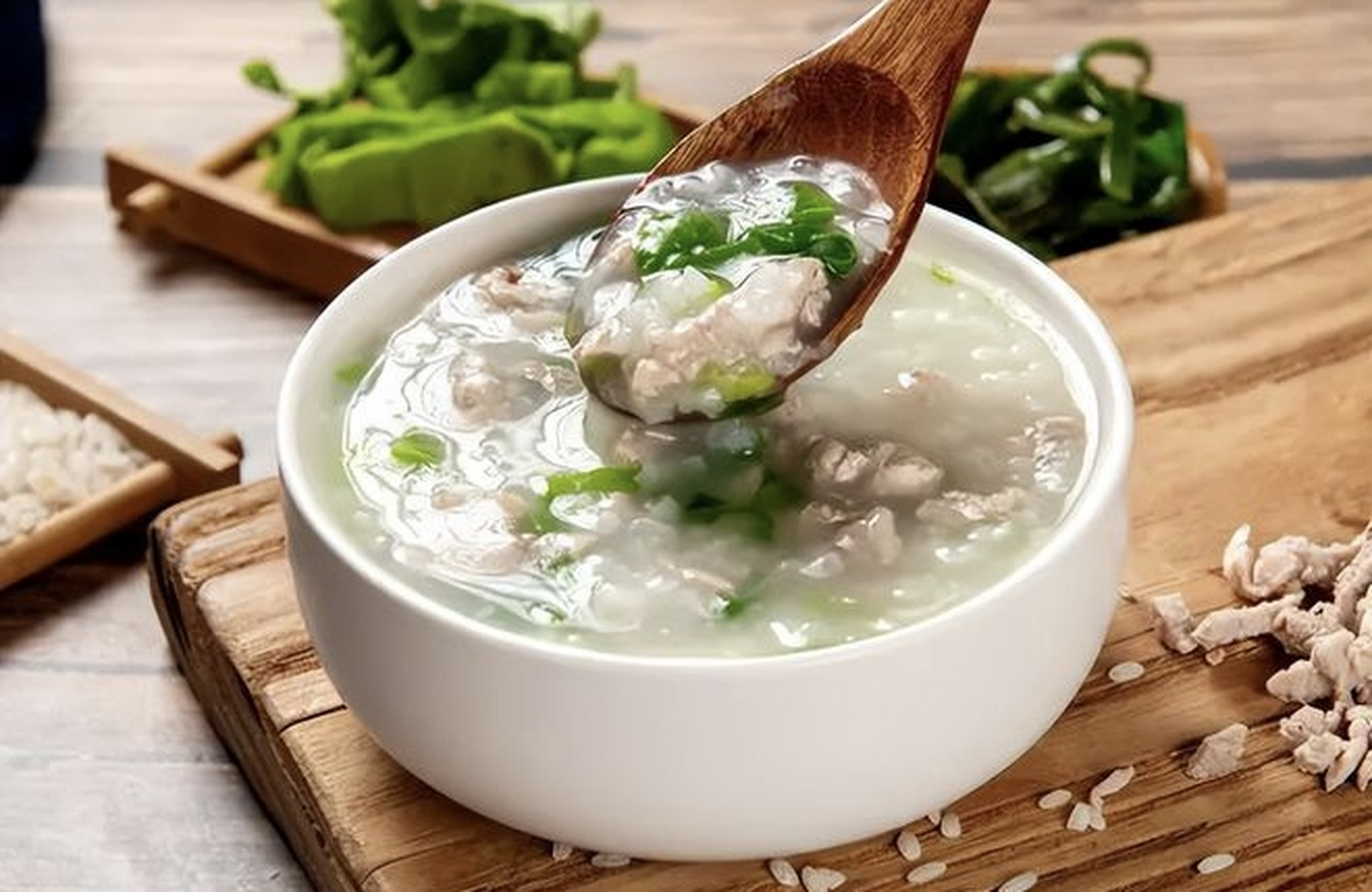 95‖一碗有着优质蛋白的瘦肉粥,香气四溢,元气满满 92菠菜瘦肉粥