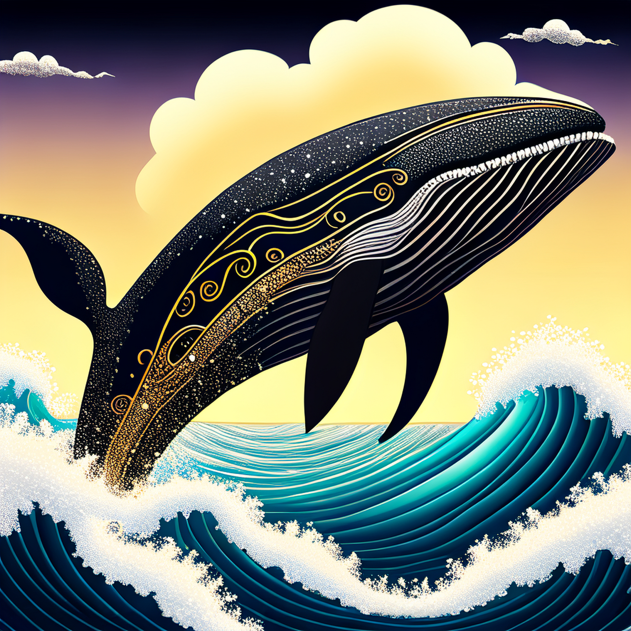 ai绘画作品--抽象画鲸鱼#ai绘画# #涂鸦一格ai绘画# #美术作品