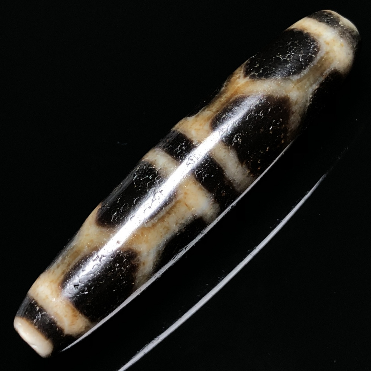 回流老料高油包浆【龟纹天珠】 尺寸约:58*12毫米 重量13.