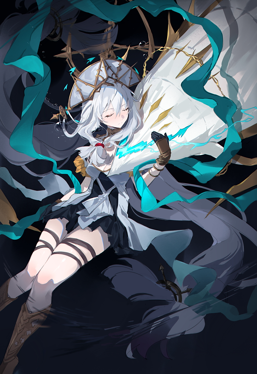 明日方舟#  浊心斯卡蒂,归溟幽灵鲨,令 画师:萌子芽