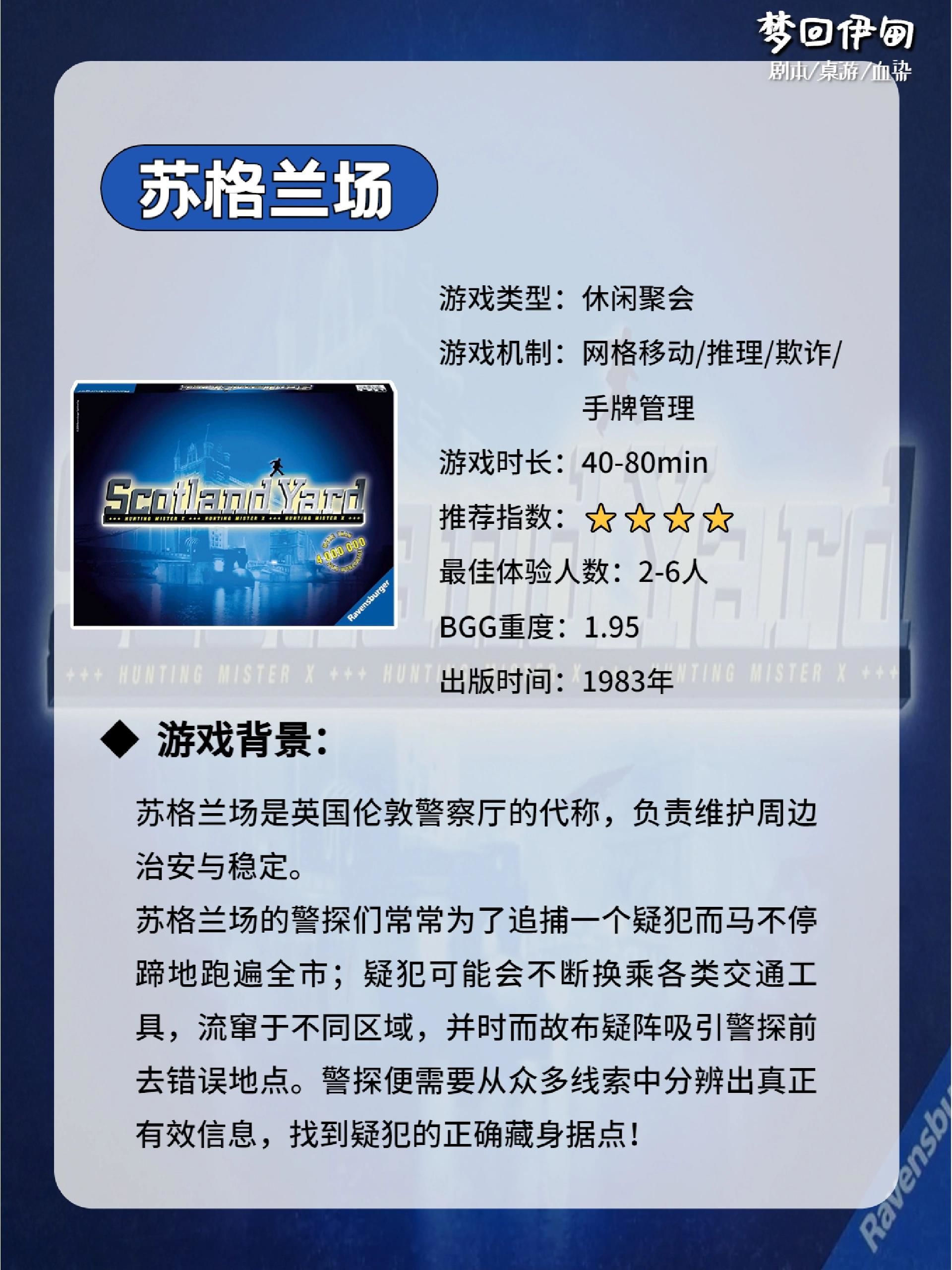 桌游推荐|《苏格兰场》警察抓小偷!