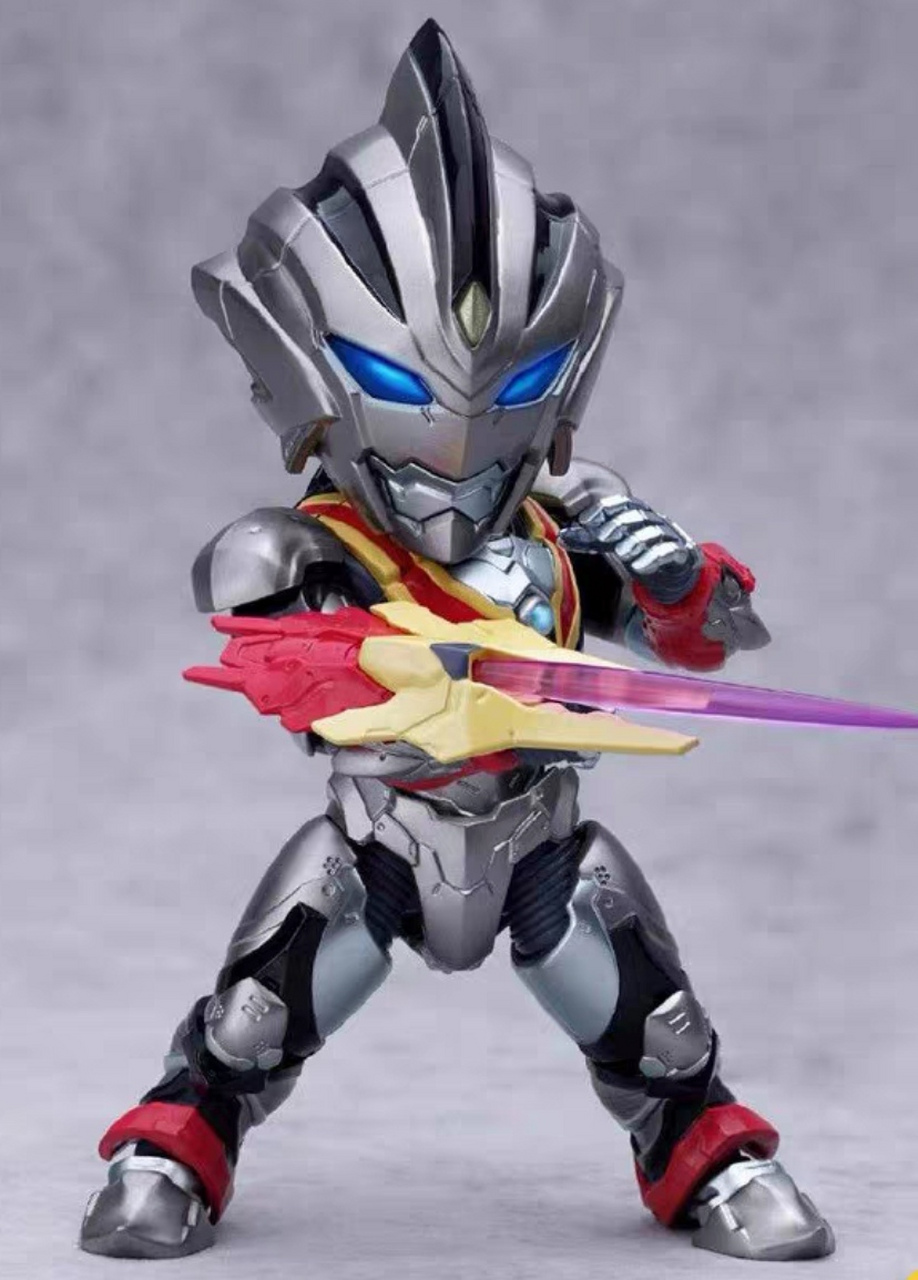 q版机动奥特曼赛罗迪迦装甲恐龙战队超可动人偶手办!